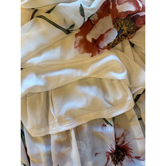 Fashion Nova Ivory‎ And Pink Floral Print The Moment I Knew Maxi Dress Size S - Picture 11 of 13